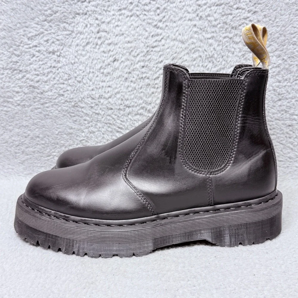 Dr Martens Vegan 2976 Quad Mens Size 13 Chelsea Boots Black Felix Rub Off